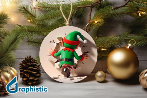 3D Cute ELF Christmas Ornament B 137