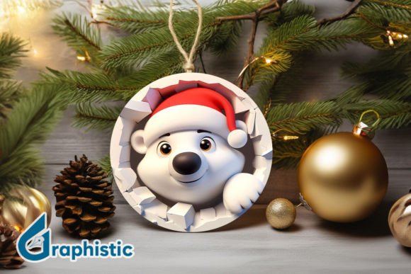 3D Polar Bear Christmas Ornament F 116: A Designer's Review of Illustrations for Real Crafts
