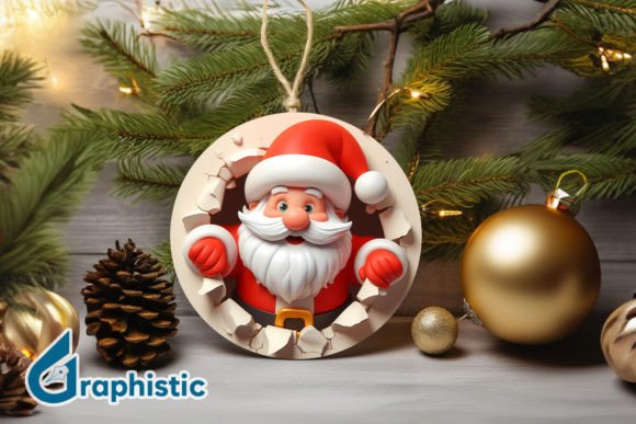 3D Santa Christmas Ornament Front 76 Illustrations Review