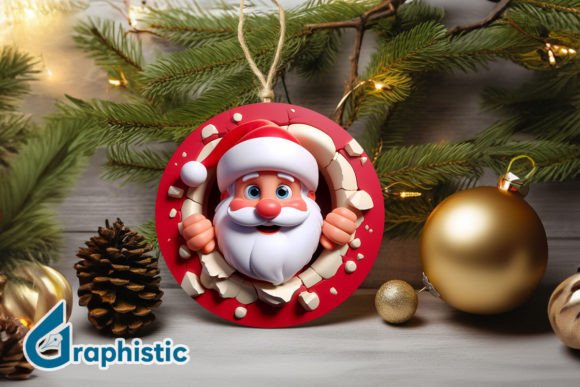 3D Santa Christmas Ornament Front 80 Illustrations Review