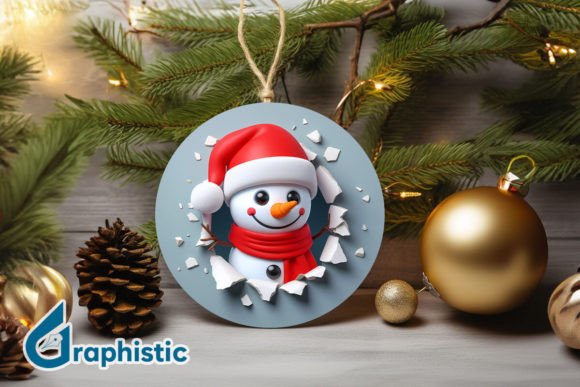 3D Snowman Christmas Ornament Front 52: A Designer's Review of Illustrations