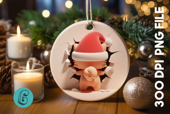 Cute Cat Christmas Ornament Back 17: A Seller's Review of This Illustrations Asset