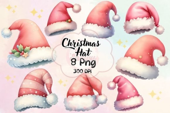 Cute Christmas Hat Sublimation Clipart for Illustrations