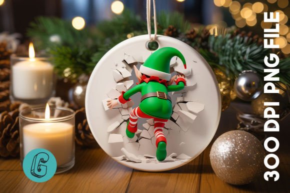 Cute ELF Christmas Ornament B 137: A Review for Modern Illustrations