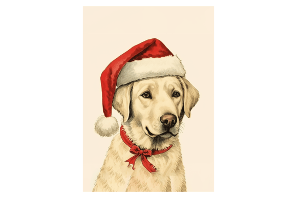 Cute Labrador Christmas Card Illustrations for Modern Publishing