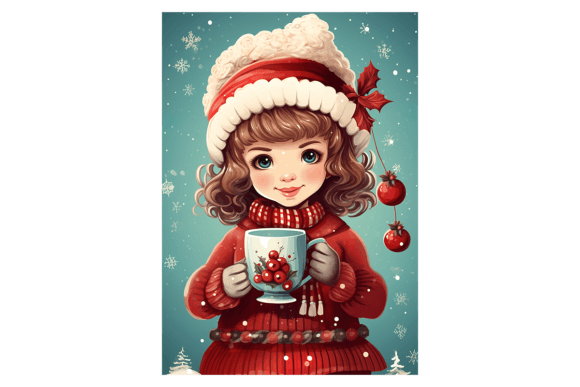 Girl with Hot Cocoa Christmas Card: A Designer's Review of Cozy Illustrations