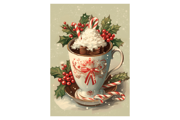 Hot Chocolate Christmas Card: Warm Illustrations for Seasonal Branding