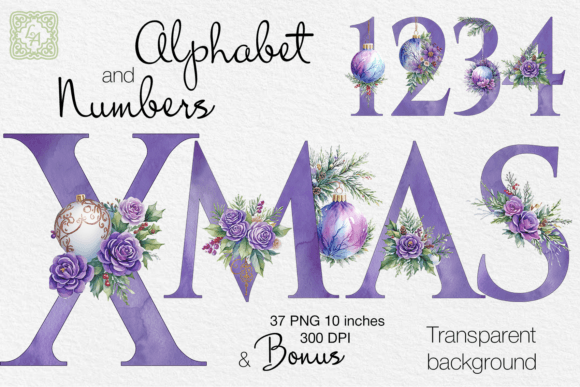 Lilac Christmas Alphabet: Festive Illustrations for Local Brands