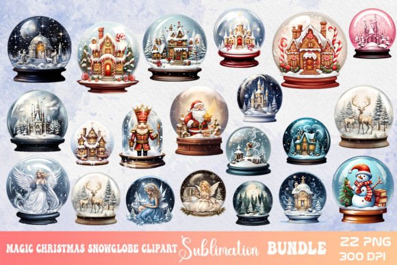 Magic Christmas Snowglobe Clipart for Seasonal Illustrations