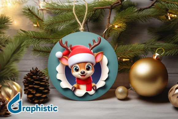 Reindeer 3D Christmas Ornament Front 36 Illustrations Review