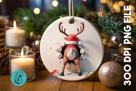 Reindeer Christmas Ornament Back 39: A Seller's Review of Seasonal Illustrations