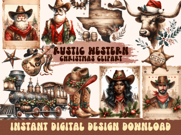 Rustic Vintage Christmas: The Perfect Illustrations for Your Holiday Shop
