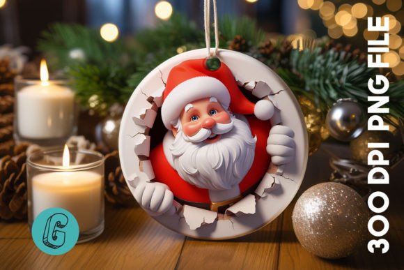 Santa Christmas Ornament Front 80 for Brand Illustrations