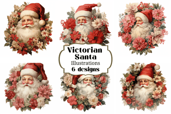 Vintage Victorian Christmas Santa Illustrations for Modern Blogs