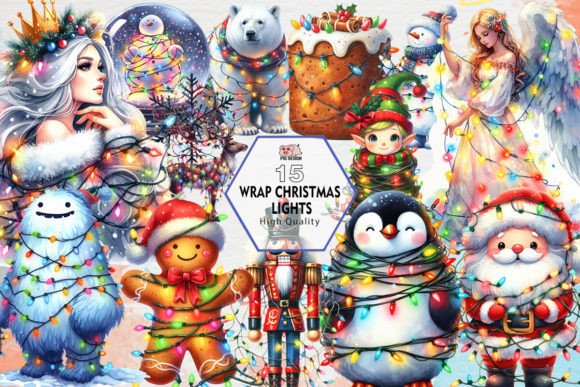 Wrap Christmas Lights Clipart PNG Review for Embroidery